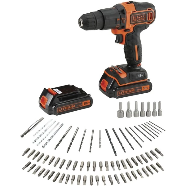 BLACK+DECKER Batterie Perceuse 80 Pièces, 1 Pièce, Bdchd18bafc, Perceuse à Percussion – Image 2